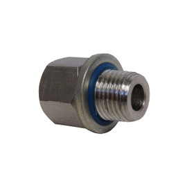 Stainless Steel Adapter 1/4 Inch NPT Female to 1/4 Inch BSPP Male with Sealing Washer, 304 SS, High-Pressure Conversion Fitting for Air and Water Systems, 3700 PSI Max Pressure