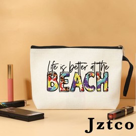 Jztco Beach Accessories Beach Items Beach Gifts for Women Sunscreen Bags for Beach Vacation Gifts Travel Items for Women Traveling Gifts Graduation Gifts - Life Better Beach Makeup Bag