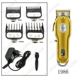 Kemei Electric Hair Clipper Trimmer Shaver Professional & Home Haircut Trimmer - Style#A--KEMEI 1986 Gold with LCD