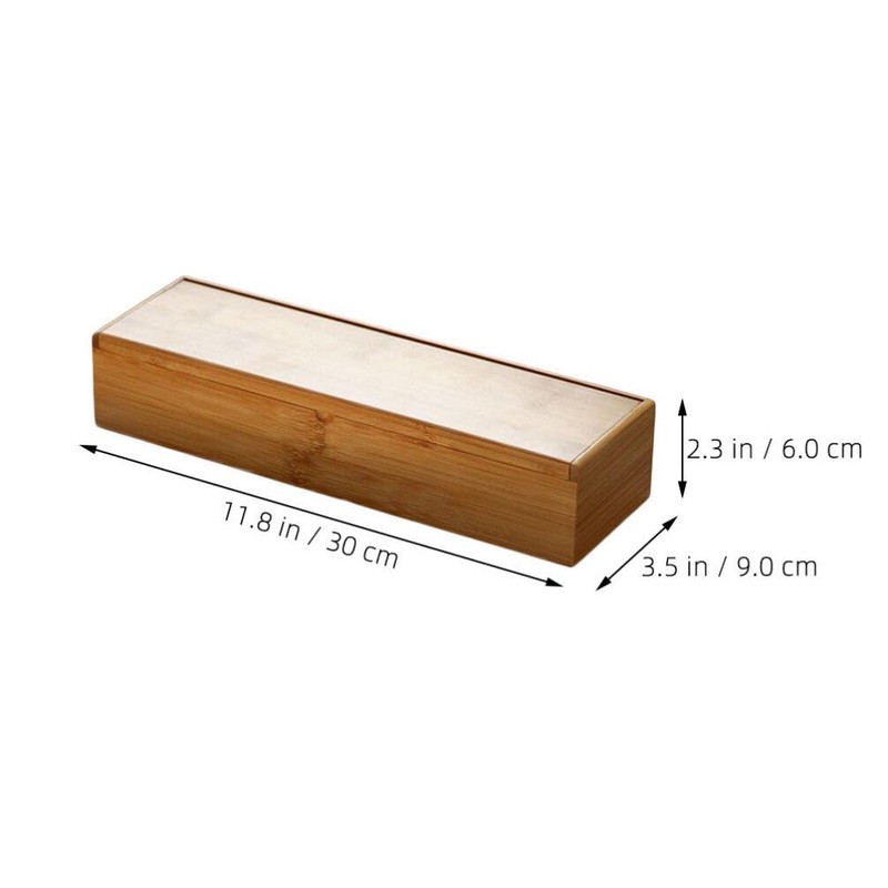 Cabilock Wooden Cutlery Box with Lid, Kitchen Chopsticks Box Utensils