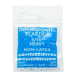 JMU Orthodontic Elastics Rubber Bands 5/16 Heavy 6.5oz 100 pack Clear Intraoral Elastic Bands Latex Free Dental Rubber Bands Made in USA