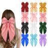 TUBIAN 12Pcs Big Silky Satin Hair Bows for Women Girls