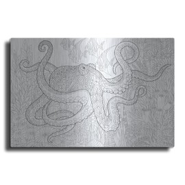 Luxe Metal Art 'Coloring Book Octopus' by Luxe Portfolio, Metal Wall Art, 16"x12"
