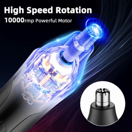 SESATOOK Nose Hair Trimmer, Rechargeable Professional Painless Nose Trimmer for Ear and Eyebrow, with Dual Edge Blades Easy Cleaning and Washing