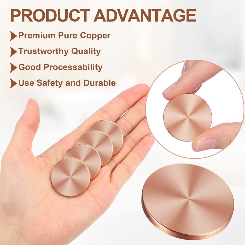 Otoolling 10 Pcs Copper Round Discs 1-1/4" Dia. x 1/8"
