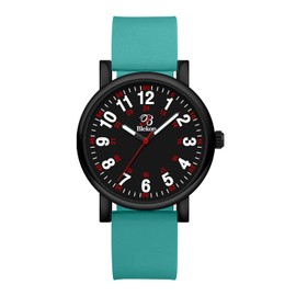Blekon Original Nurse Watch - Medical Scrub Colors, Easy Read Dial, Second Hand, Water Resistant Watch (Black/Aqua)