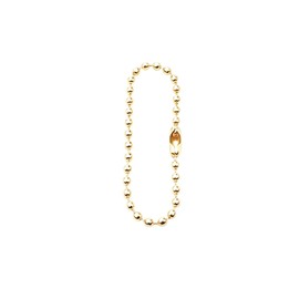 200pcs Connector Clasp Ball Chains Keychain Tag 2.4mm Bead 100mm/3.9” Long (KC Gold)