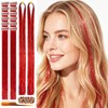 Handwig 80 Strands Bright Red Hair Tinsel, 2-in-1 Kit Vibrant
