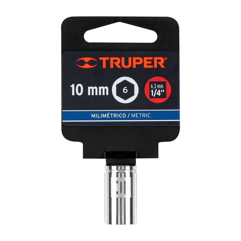 Truper D-1410-M, Dado de 6 puntas mm, 10 mm, cuadro