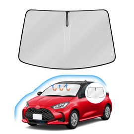J-PREMIS Toyota Yaris Windshield Sun Shade YARIS 4th Generation February 2020 Current Car Sun Shade UV Protection Blackout Shade Shade Steering Wheel Sun Shade Light Shielding Heat Protection Sleeping