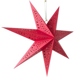 Yeekea Paper Star Lantern Hanging Star Lampshade Decoration for Weddings Christmas Holiday Birthday Party Celebration (Red)