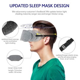 Mavogel Mavogel Cotton Sleep Mask - Updated Design Light Blocking Sleep Eye Mask, Soft and Comfortable Night Sleeping Mask for Men Women, Eye Blinder for Travel/Sleeping, Includes Travel Pouch, Grey