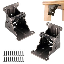 Folding Hinge Pack of 2 Table Legs Folding Locking Table Legs Support Bracket Folding Console Hinges Cabinet 90 Degree Foldable for Table Bed Screw-On Hinge Cabinet Hinge Black
