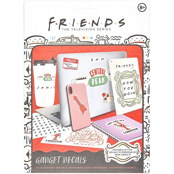 Friends Gadget Decals - 4 Sheets of Removable Waterproof Laptop Stickers