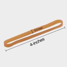 60 Pieces Rubber Bands 100 mm by 5 mm with Storage Box for Office Home School Supplies, Dark Yellow