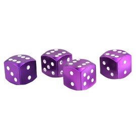 Lunsom Dice Valve Stem Caps Car Wheels Valves Hole Cover Air Dustproof Cap Accessories Fit Most Vehicle Motorcycle Bike (4PCS Purple)