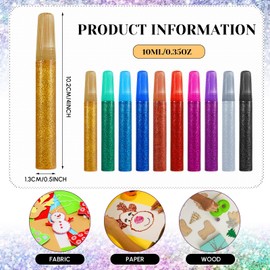 Fullhawl 200 Pcs Glitter Glue Pens Bulk 10 Colors Washable Glitter Glue Stick Set 6 Ml/0.2 oz Neon Metallic Non-Toxic Rainbow Glitter Glue Set for Crafts Scrapbooking DIY Arts Decorating Supplies