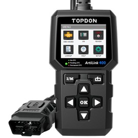 TOPDON AL400 OBD2 Scanner, Full OBDII Code Reader, Check Engine Light Scan Tool, Car Scanner with DTC Lookup, Clear Codes, Freeze Frame, One-Click I/M, Diagnostic Scanner for DIYers, Lifetime Update