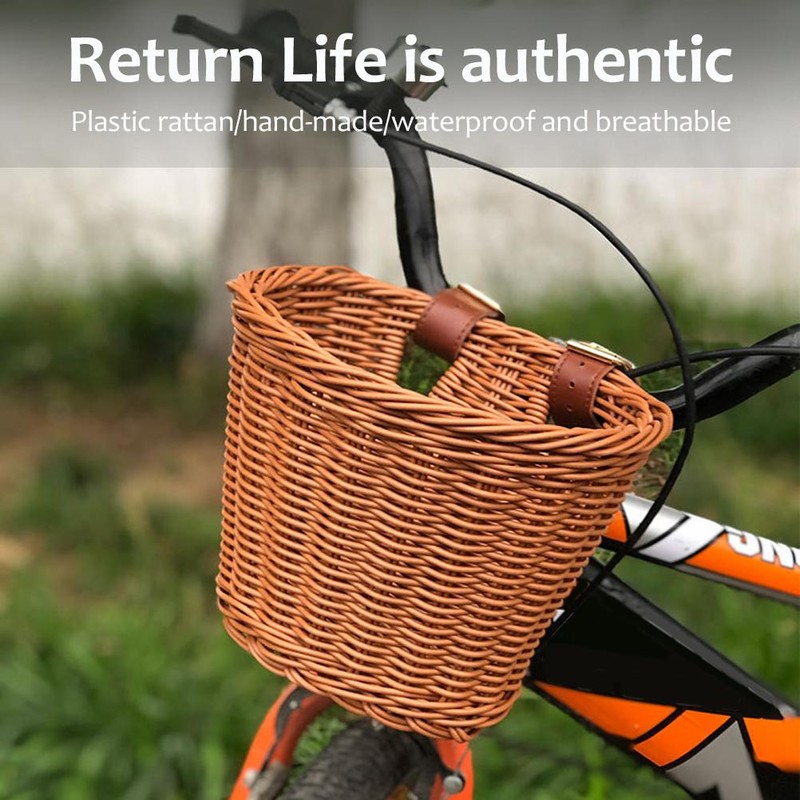 Children s Bike Basket Kids Front Handlebar Basket Plastic Rattan