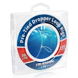 100knots Pre-Tied Dropper Loop Fishing Rig, Fishing Line Spool, 18" Spacing, 5.5" Loop Size, Ideal for Saltwater & Freshwater Fishing (30LB-100knots)