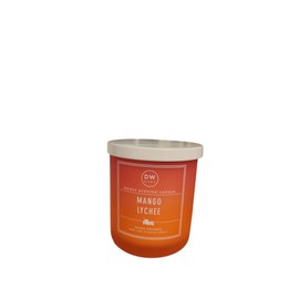 Richly Scented Candle, Orange Jar, White Tin Lid, Single Wick, Scented Mango Lychee Candle