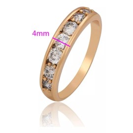 Dtup Anillo De Compromiso Chapado En Oro De 18k Churumbela Gruesa