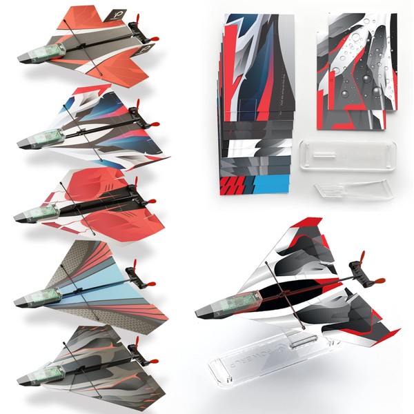Paper Airplane Templates for POWERUP Models - 12 Paper Airplane Templates for The POWERUP 2.0 & 4.0. Includes Color Templates & Display Stand for POWERUP Models. for Hobbyists and Tinkerers