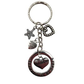 Forever In My Heart Keyring Godmother Charm Circle Pendant
