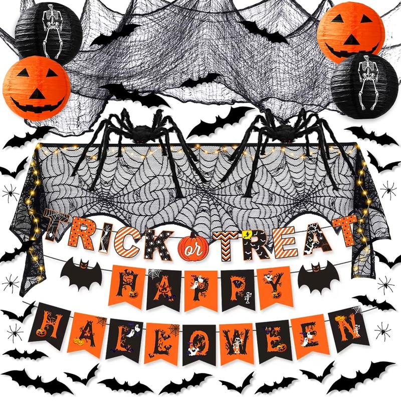 Halloween Decorations Indoor Party Bundle - Happy Halloween & Trick