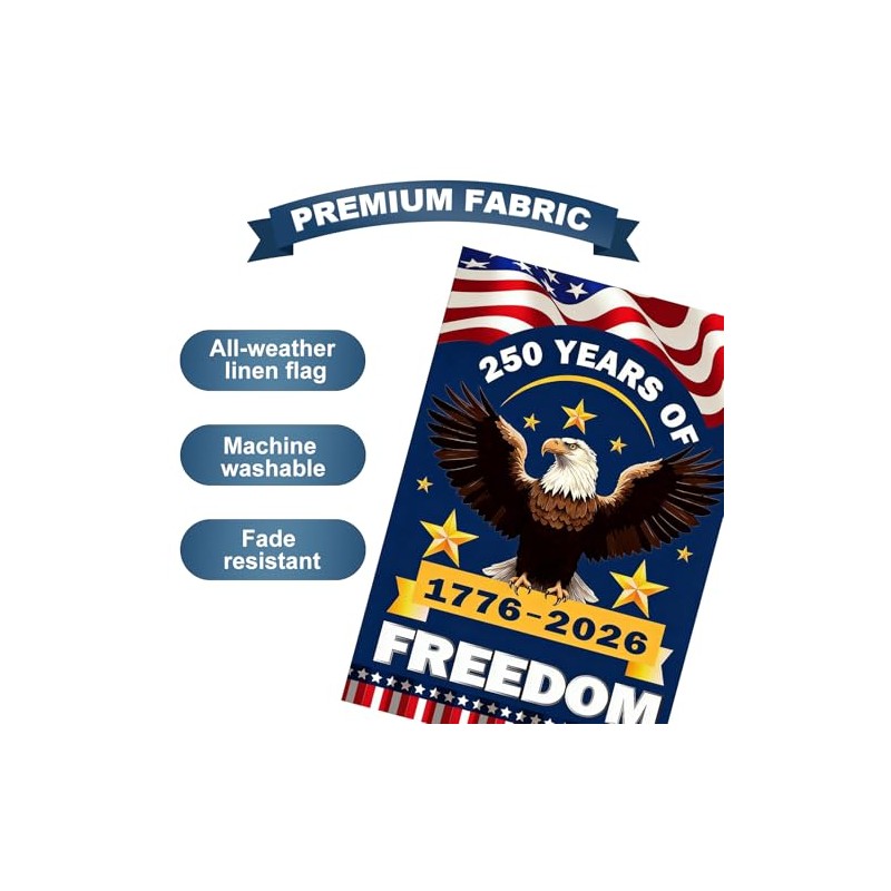 250th Anniversary USA Garden Flag with Eagle Design