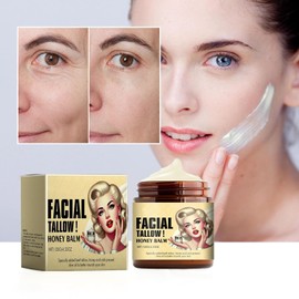 EZOULUOBA Beef Tallow Organic, Beef Tallow Skincare, Beef Tallow Organic Cream, Sebum and Honey Cream, Tallow Cream Organic, Goods Whipped Beef Tallow and Honey Balm (70 g)