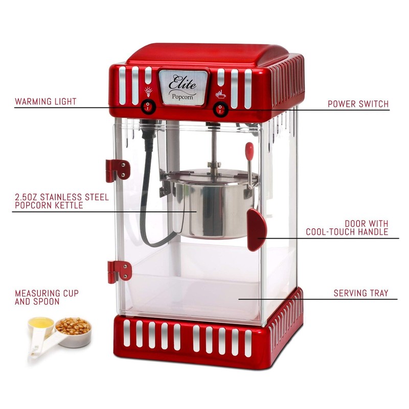Elite Gourmet EPM-250 Maxi-Matic 2.5 Ounce Classic Carnival, Tabletop Kettle