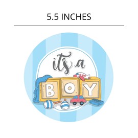 It's A Boy Round Magnet for Gender Reveal Parties and Baby Showers, Magnets for Fridge, Car, Dishwashers, and More, Decorations for Shower, 5.5 Inches