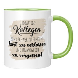 TassenTicker - Großartige Kollegen sind schwer zu finden - Abschiedsgeschenk - Jobwechsel - Kollegin - Kollege - Geschenk - Abschied - Arbeitskollegin - freundinnen (Grün)