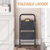 TOOLF 2 Step Ladder, Sturdy Steel Step Stool with Anti-Slip