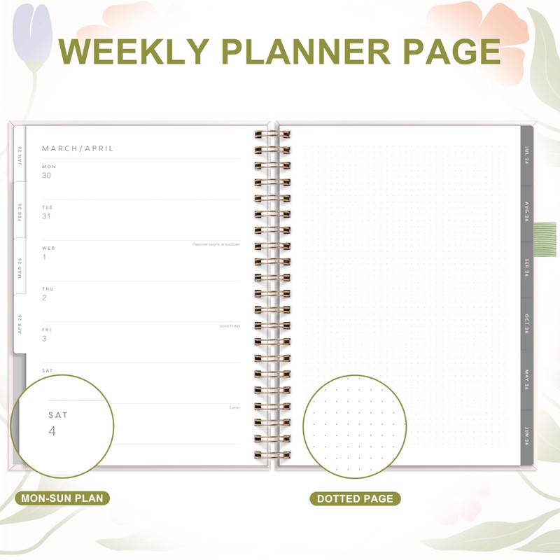 And Per Se 2026 Planner with Pattern, A4 Size-Daily, Weekly