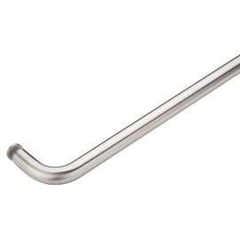 Rockwell Security Mont Hard Combination Towel Bar with Shower Door Handle 6 x 18inch in Brushed Nickel Finish for Frameless Heavy Glass Shower Doors