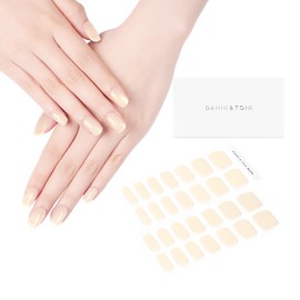 DANNI & TONI Semi Cured Gel Nail Strips (Velvet Nude) Gel Nail Wraps UV Led Nails 28 Stickers
