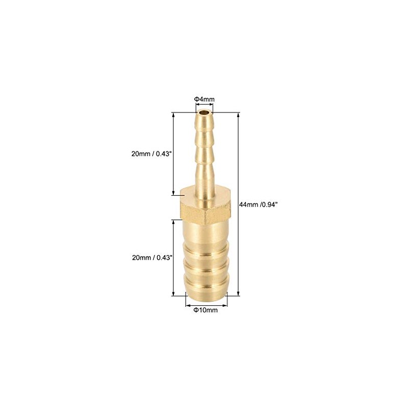 sourcing map Straight Brass Barb Fitting Reducer, Fit Hose ID
