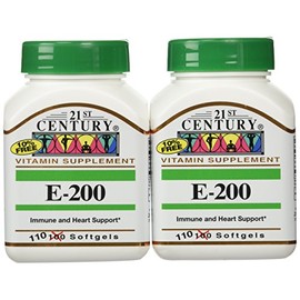 21st Century E 200 I.U. (Dl-Alpha) Softgels, 110 Count (Pack of 3)