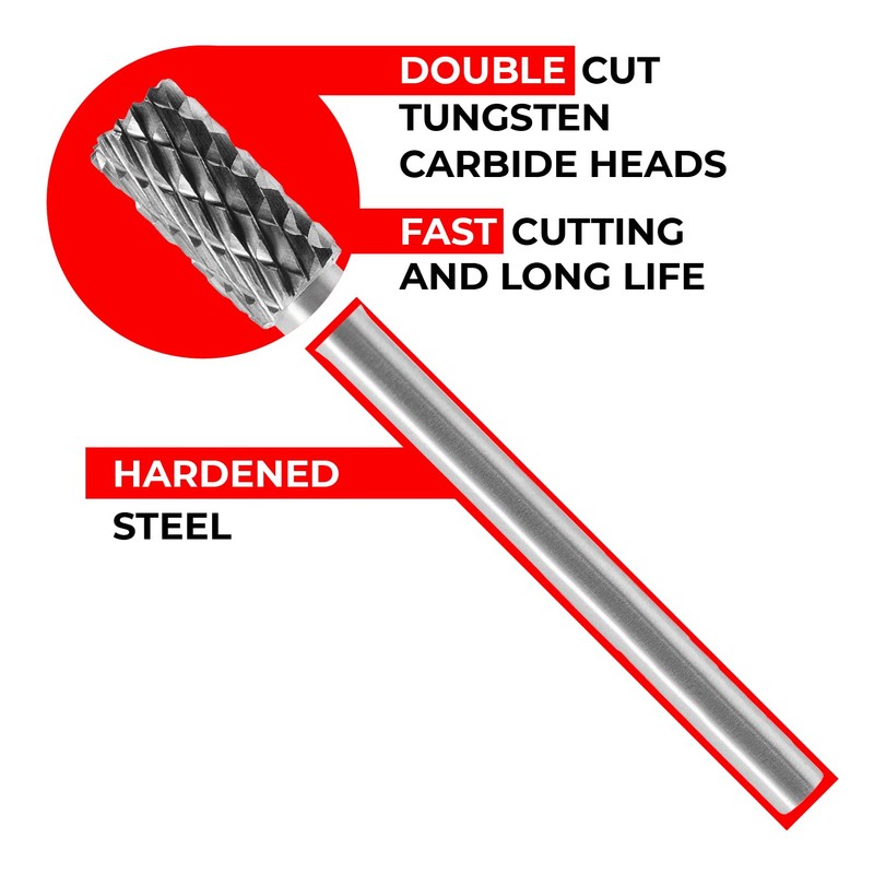 Tungsten Carbide Burr Set 1/8 (3 mm) Shank, Die Grinder