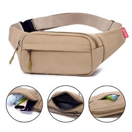 Waist Pack Crossbody Fanny Packs, Water Resistant Sports Waist Pack Bags for Women Men, Belt Bag for Travel Walking Running Hiking Cycling, Convenience to Take Away, Easy Carry Any Phone, Wallet