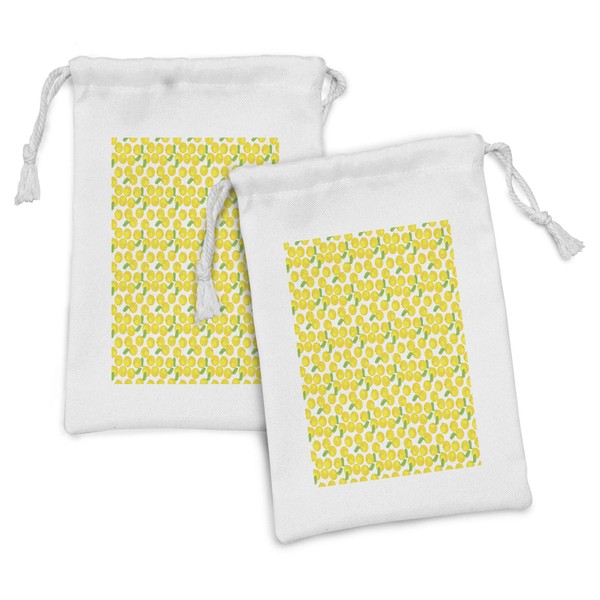 Ambesonne Fruit Fabric Pouch Set of 2, Simple Orange Motifs
