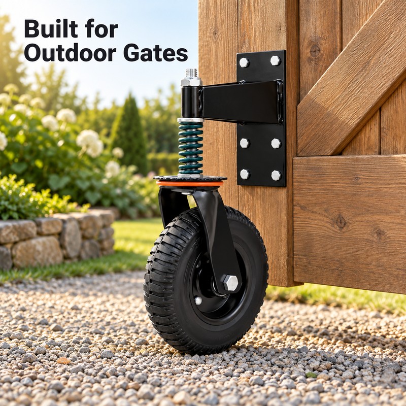 8 Inch Spring Loaded Heavy Duty Gate Wheel, 600 lb