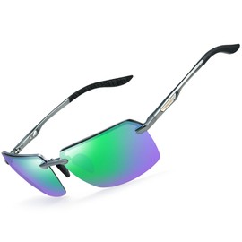 BIRCEN Polarized Sunglasses for Men - UV Protection Sports Sun Glasses Classic Black Shades for Driving Fishing