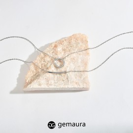 GEMAURA Layering Necklace Women's 14K Gold-Plated Gold Chain Women's Hypoallergenic Double Silver Chain Women's Necklace Women's Silver 925 with Pendant Jewellery for Women, Cubic Zirconia, Cubic