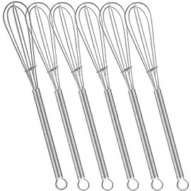 YOFAN 6-Pack 8-Inch Mini Wire Whisks - Small Stainless Steel Whisk Set for Kitchen