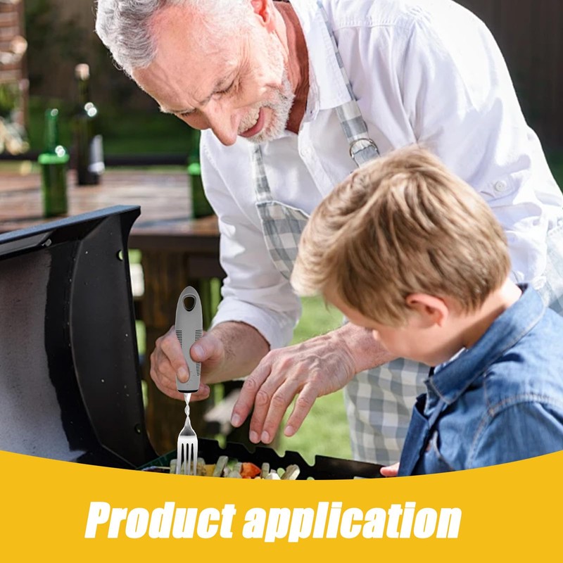 Landrain Parkinson Cutlery with Thick Plastic Handles (Grey) Pack of