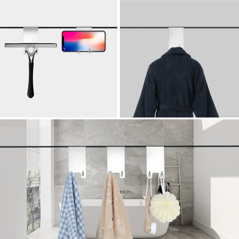 Kegii Towel Hooks No Drilling - Shower Hooks for Shower