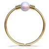Winziger goldener Nasenring – 2 mm weißer Opal piercing Nasenring